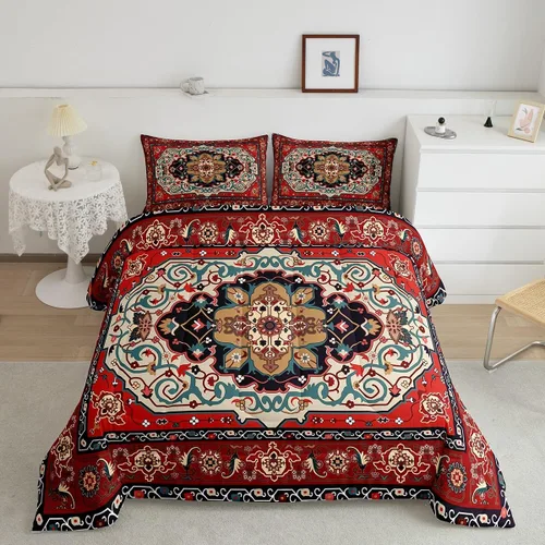 Miniatura 31 de Erosebridal Juego de edredón exótico tamaño individual, ropa de cama tribal, estadounidense, suroeste, étnico, bohemio, abstracto, geométrico, juego