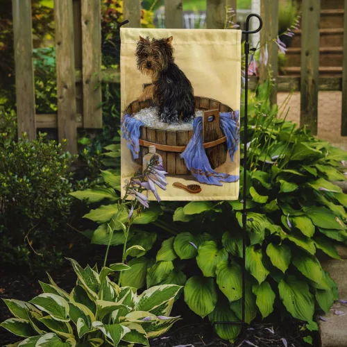 Miniatura 554 de Caroline's Treasures PPP3090GF - Bandera decorativa para jardín de bulldog inglés y otoño, para exteriores, patio, flores, tamaño de jardín