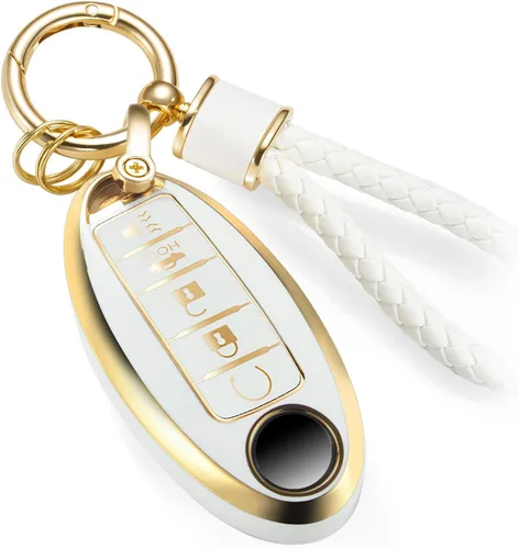 Miniatura 43 de Funda para Llavero Mercedes con Llavero de Cuerda Trenzada de Metal, Funda de Llave Suave Mejorada para Carcasa de Llavero Remoto Inteligente Sin