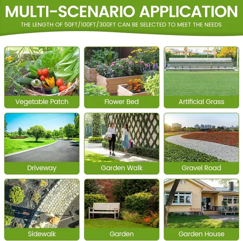Miniatura 5 de Tela de barrera de malezas resistente de 4 x 100 pies, tapete de control de malas hierbas de 3.2 onzas, tapete de jardinería para bloques de malas