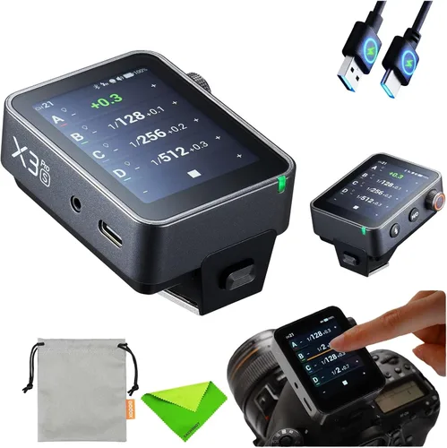 Miniatura 10 de Godox X3 Pro C X3PRO C TTL Disparador de flash inalámbrico para Canon (actualización X3-C), transmisor de pantalla táctil inalámbrico de 2.4G