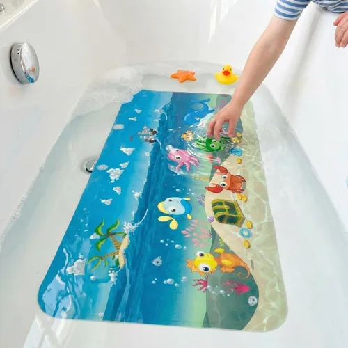 Miniatura 10 de Bonita alfombra de baño antideslizante de dibujos animados para bañera, tapete antideslizante para bañera para niños, tapete de ducha antideslizante