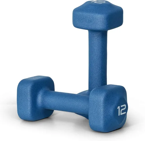 Miniatura 57 de Tone Fitness Pares de Mancuernas de Pesas de Neopreno con Cabeza Cuadrada Antirrodamiento Múltiples Opciones Azul