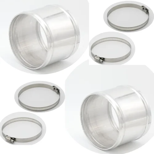 Miniatura 13 de 102 mm (4"), diámetro exterior, longitud de 76 mm (3"), tubo conector de unión de manguera de aleación de aluminio 6061 de 4 pulgadas, tubo conector