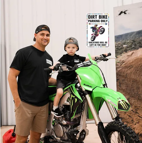 Miniatura 4 de Decoraciones divertidas de motocross para fiestas, letrero de estacionamiento de motocross para hombres, decoración de pared de habitación de niño
