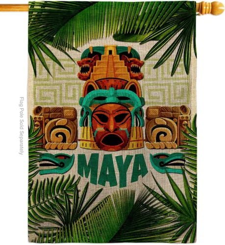 Miniatura 6 de Maya - Kit de banderas de arpillera para casa de jardín, regional, México, Estados Unidos, Estados mexicanos, área particular, pequeño, decorativo