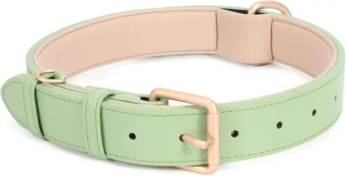 Miniatura 11 de WHIPPY Collar de cuero para perro pequeño y mediano, ajustable, suave, transpirable, de cuero, acolchado, con hebilla de aleación, resistente al