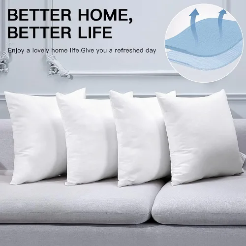 Miniatura 5 de OTOSTAR Insertos de almohada de 18 x 18 pulgadas, rellenos de almohada de forma cuadrada, almohadas esponjosas, almohadas decorativas para sofá