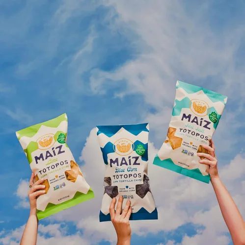 Miniatura 8 de Siete Maiz Totopos Chips de tortilla de maíz Maíz azul Sin gluten Snacks veganos Sin OMG y chips de maíz orgánico Hecho con aceite