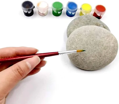 Miniatura 5 de 25 rocas para pintar – Piedras de pintura de rocas grandes multicolores, de 2 a 3.5 pulgadas, súper suaves y planas, rocas de pintura