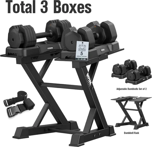 Miniatura 3 de Estante Ajustable para Mancuernas Estante de Pesas Resistente, Soporte de Almacenamiento de Mancuernas para Gimnasio en Casa con Base 2-Negro