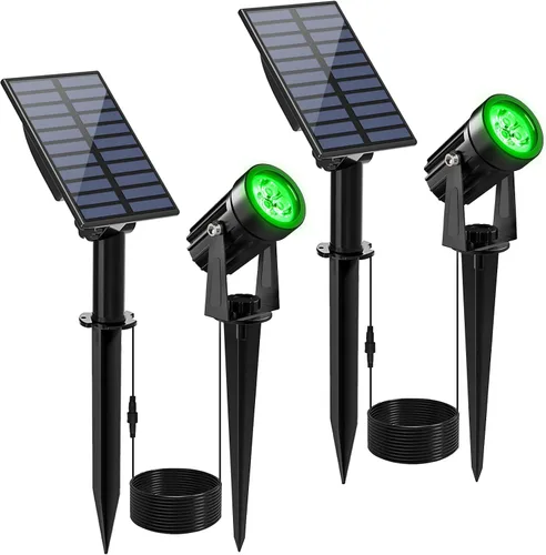 Miniatura 22 de Luces solares para exterior, focos de paisaje IP65 impermeables con cable de 3m, luces de pared para exterior con encendido y apagado automático
