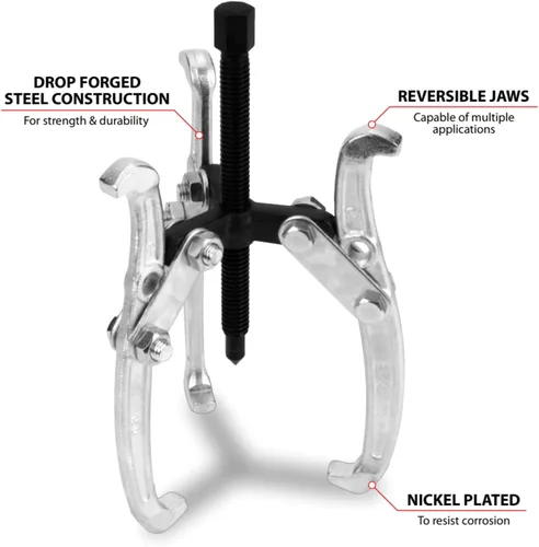 Miniatura 3 de Performance Tool W137P Extractor de engranajes de 3 mandíbulas de 6 pulgadas con diseño reversible para mantenimiento y reparación de vehículos