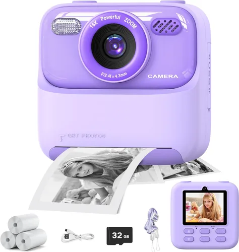 Miniatura 9 de Masterbee Cámara para Niños con Impresión Instantánea, Regalos de Cumpleaños para Niñas y Niños, Cámara Digital para Niños, Video HD 1080P, Juguetes
