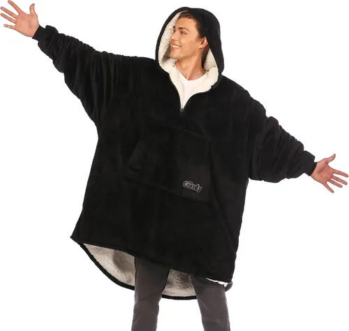 Miniatura 14 de THE COMFY Original - Manta de forro polar de microfibra con forro sherpa, diseño de gran tamaño con capucha y bolsillo de Shark Tank