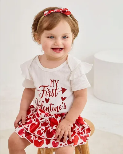 Miniatura 21 de Mioglrie Conjunto de ropa para bebé recién nacida, conjunto de pantalones cortos, conjunto floral de verano, ropa de bebé linda para niña