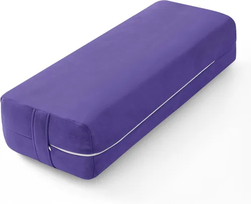 Miniatura 8 de Wellsin Cojín Rectangular para Yoga Bolster - Almohada de Meditación con Funda de Gamuza Lavable, 27"X10"X5.5" Negro