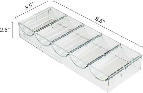 Miniatura 6 de Brybelly 10 bandejas de fichas de póquer de acrílico transparente para fichas de tamaño estándar y fichas de arcilla 10 bandejas en total, cada