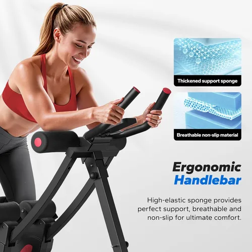 Miniatura 8 de MERACH Ab Machine, Adjustable Ab Trainer Machine, AB Workout Equipment for Home Gym, Independent Dual Tracks for Mountain Climber, Foldable for Home