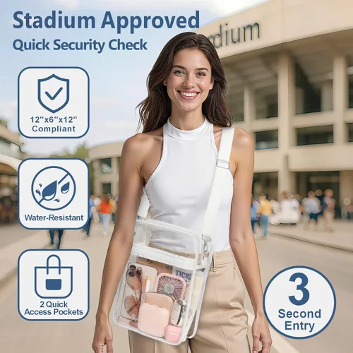 Miniatura 2 de PACKISM Bolsa transparente para eventos de estadio – Monederos pequeños transparentes para mujer, bolsa bandolera para conciertos y eventos