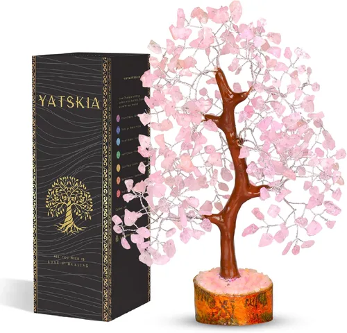 Miniatura 19 de YATSKIA - Árbol de cristal turquesa Feng Shui, alambre, bonsái Buhha, estatua reiki, Chakra curativo energía positiva, buena suerte dinero regalos