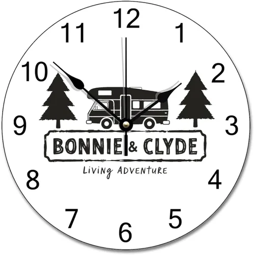 Miniatura 37 de ArogGeld Reloj de pared de 5 O'Clock Somewhere - Reloj redondo de madera para casa de playa, 10, silencioso, sin tictac, batería de cuarzo, granja