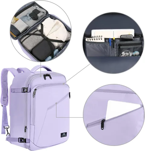 Miniatura 17 de MATEIN - Mochila de viaje extragrande de 10.56 galones, mochila de viaje ampliable apta para aerolíneas, para viajeros de fin de semana, hombres