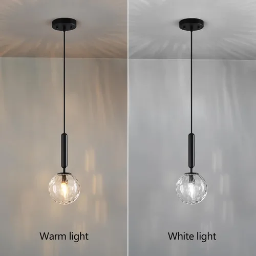 Miniatura 5 de Lámpara Colgante Negra Moderna Accesorio de Luz Colgante para Isla de Cocina de Mediados de Siglo con Lámpara Colgante de Globo Iluminación Colgante