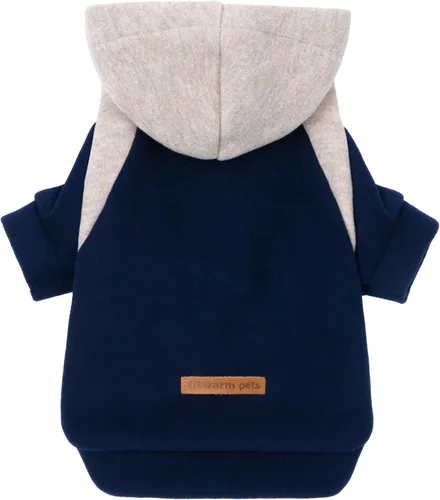 Miniatura 10 de Fitwarm - Sudadera con capucha para perros con bloques de color, ropa de invierno para perros pequeños niño niña, sudadera con capucha ligera