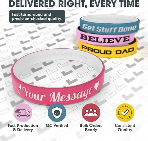 Miniatura 5 de Reminderband - Pulseras lujosas de silicona y goma para motivación, eventos, regalos, apoyo, recaudación de fondos y concientización, para hombres