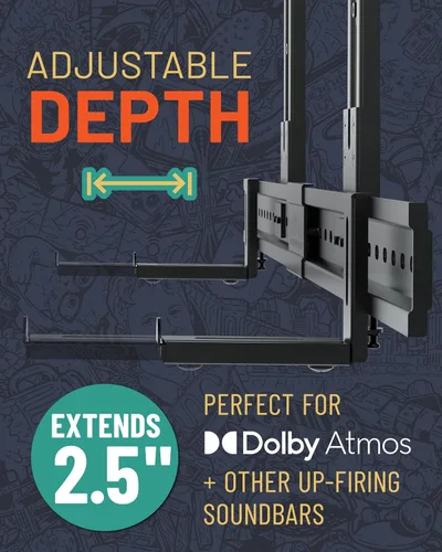 Miniatura 5 de ECHOGEAR Soporte de barra de sonido XL para altavoces de hasta 20 libras – Se fija a televisores de hasta 86 pulgadas o montantes de madera de 16 a