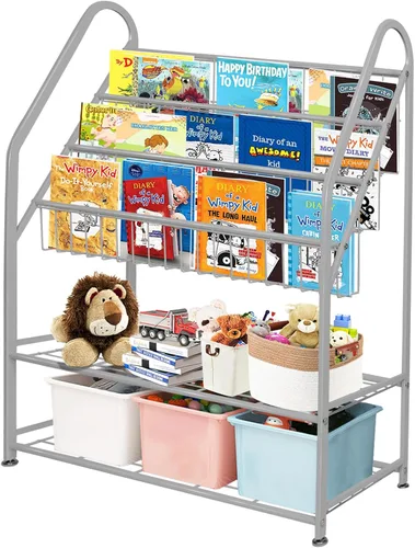 Miniatura 19 de aboxoo Estantería infantil independiente para habitación de niños pequeños de 18 pulgadas, organizador de juguetes, estantería blanca estable