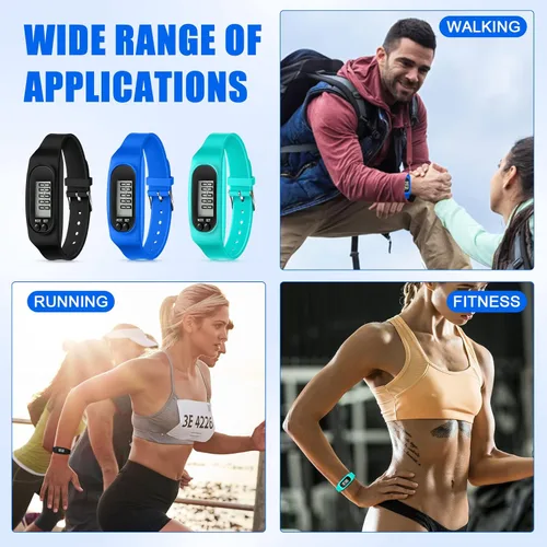 Miniatura 7 de Geyoga Pedometer for Walking Steps and Miles Pedometer Watch Silicone Steps Tracker Running Bracelet Ankle Step Counter for Calorie Burning and Step