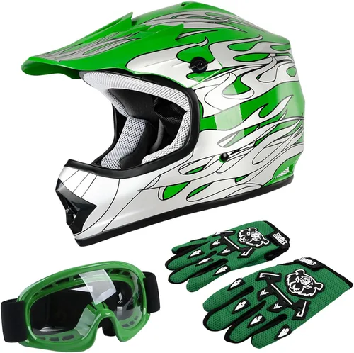 Miniatura 26 de TCT-MOTORPARTS DOT - Casco de motocross para niños y jóvenes, casco de cara completa para motocross, ATV, todoterreno, casco de cuatro ruedas, araña