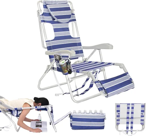 Miniatura 31 de Mochila acolchada de alta resistencia para adultos con reposapiés y bolsa enfriadora Coloque plana, 5 posiciones reclinables Bolsa térmica