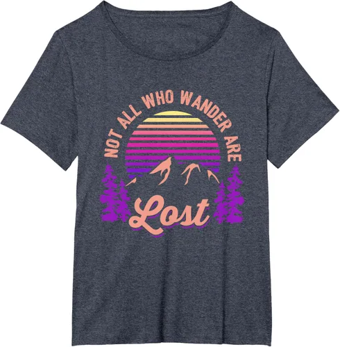 Miniatura 52 de Not All Who Wander Are Lost Vintage Mountains - Camiseta de senderismo, Negro, S