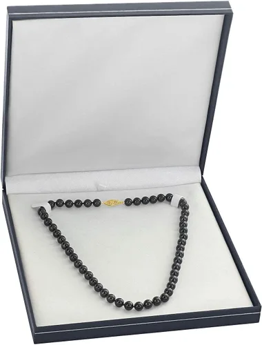 Miniatura 4 de The Pearl Source Collar redondo de oro de 14 quilates de 5.0 a 0.217 in, color negro genuino japonés Akoya de perlas cultivadas en agua salada de 16