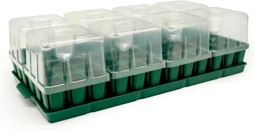 Miniatura 9 de Vego garden Seedling Suite Products, paquete de 8 bandejas de plántulas jumbo con tapas de bandeja de plántulas y bandejas de riego inferiores de 10