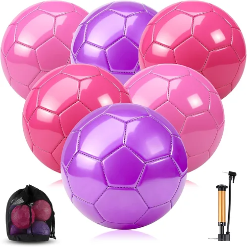Miniatura 6 de Realspring Balones de fútbol desinflados a granel con bolsa de inflador, operación de Navidad, tamaño oficial, fútbol para jóvenes, al aire libre