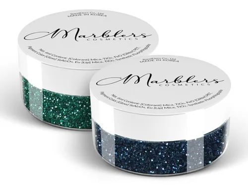 Miniatura 40 de MARBLERS Brillantina de forma gruesa de grado cosmético [estrella] 0.11 onzas (0.11 oz) Escamas No tóxica Vegana Libre de crueldad animal
