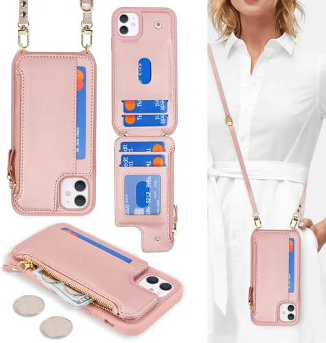 Miniatura 14 de Cavor para iPhone 11 Funda con tarjetero, para iPhone 11 Funda tipo cartera para mujeres y hombres, Funda para teléfono tipo cartera con soporte