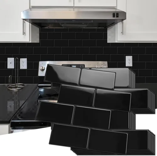 Miniatura 9 de Art3d Peel and Stick Backsplash, 10 unidades de azulejos de metro adhesivos y pegables engrosados, azulejos de cerámica sintética para cocina, baño