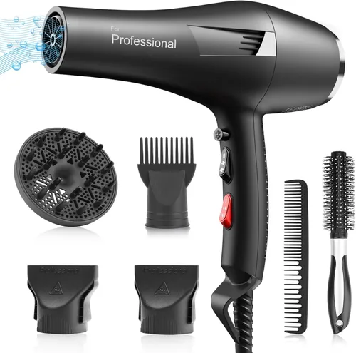 Miniatura 8 de Faszin Ionic Salon - Secador de pelo profesional, motor de corriente alterna, secado rápido con 2 velocidades, 3 ajustes de calor, botón frío