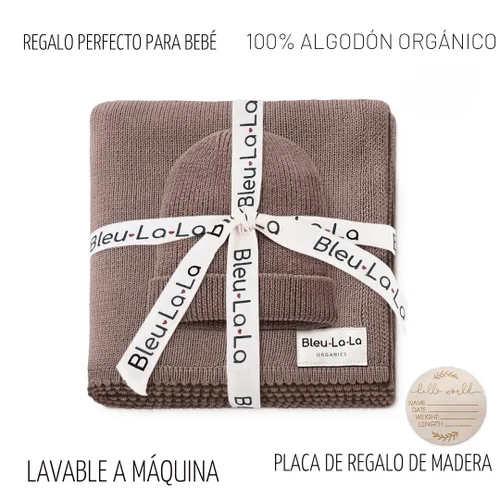 Miniatura 2 de Juego de regalo para bebé: manta de algodón orgánico + sombrero, manta esencial para recién nacido, regalos para bebé niño