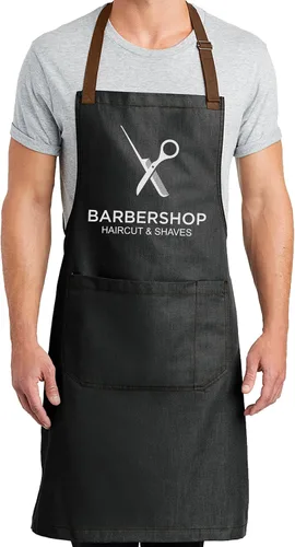 Miniatura 28 de TEEAMORE Delantal de peluquero Peluqueros Hombres Estilista Salón Delantales Dos Grandes Bolsillos Aseo Barbería.