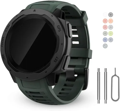 Miniatura 11 de Correa de repuesto para reloj Garmin Instinct, correa de silicona suave compatible con Garmin Instinct 2/Solar/Tactical