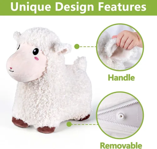 Miniatura 3 de Bouncy Pals Oveja Saltarina, Saltador Inflable de Animales de Granja para Niños y Niñas Pequeños, Juguete de Cordero Saltador para Exteriores