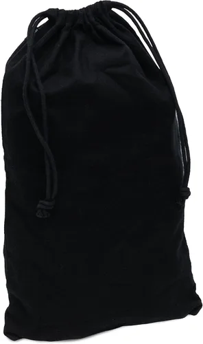 Miniatura 8 de Bolsa para zapatos individual de franela beige con cierre de cordón, Negro