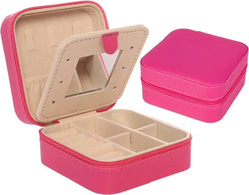 Miniatura 8 de KElofoN Estuche de viaje para joyas Caja de viaje para joyas Organizador de joyas de viaje Pequeño estuche organizador de joyas para niñas y mujeres