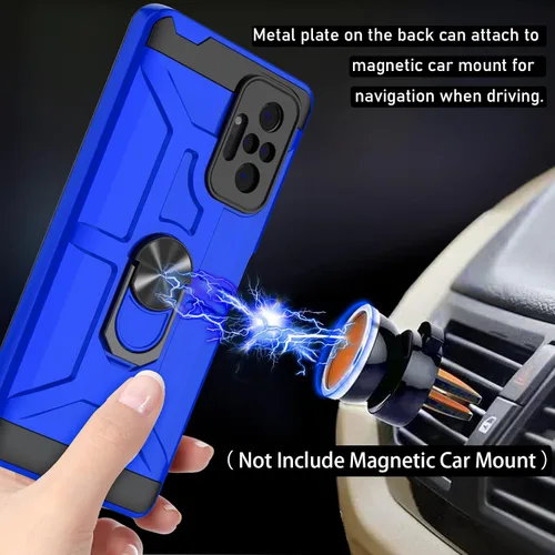 Miniatura 3 de Funda para Xiaomi Redmi Note 10 Pro, Redmi Note 10 Pro MAX con 3 protectores de pantalla de vidrio templado, soporte de anillo integrado y soporte